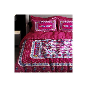 King Size Nevresim Takımı Çift Kişilik 3d Pamuk Saten Red Otantik