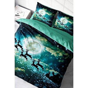 King Size Ny Deer 3d Dijital Baskılı Çift Kişilik Nevresim Takımı
