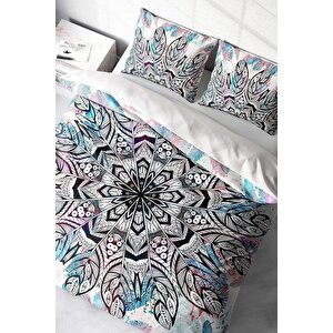 King Size Ethnic Mandala2 3d Pamuk Saten Çift Kişilik Nevresim Takımı