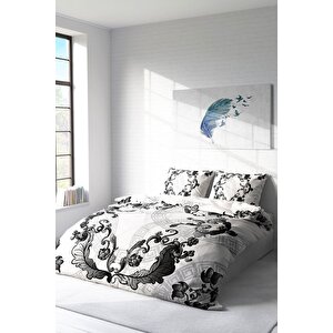 King Size Silver Baraque 3d Çift Kişilik Nevresim Takımı