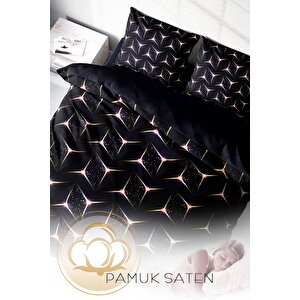 King Size Kuvars Light 3d Pamuk Saten Çift Kişilik Nevresim Takımı