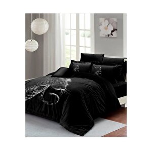 King Size Black Panter Çift Kişilik Nevresim Takımı %100 Pamuk Saten 3d Özel Tasarım