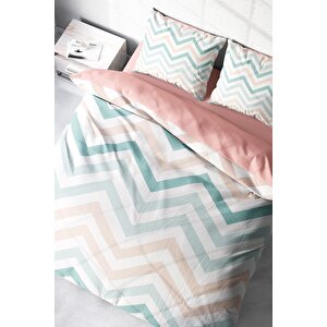 King Size Zigzag 3d Pamuk Saten Çift Kişilik Nevresim Takımı