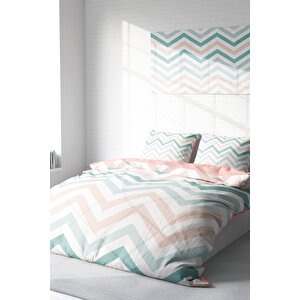 King Size Zigzag 3d Pamuk Saten Çift Kişilik Nevresim Takımı