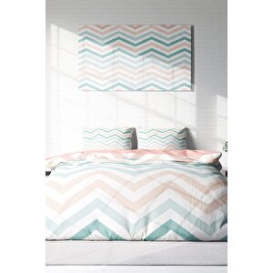 King Size Zigzag 3d Pamuk Saten Çift Kişilik Nevresim Takımı
