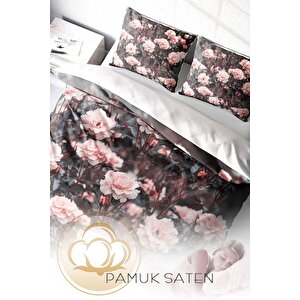 King Size 3d Pamuk Saten Çift Kişilik Nevresim Takımı