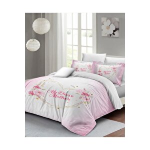 King Size Anneler Günü Çift Kişilik Nevresim Takımı %100 Pamuk Saten My Dear Mother