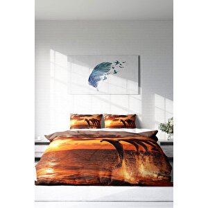 King Size Dolphin1 3d Çift Kişilik Nevresim Takımı