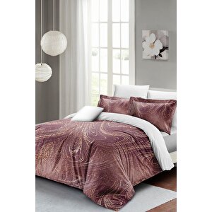 King Size Marble Shiny Çift Kişilik Nevresim Takımı 3d Pamuk Saten