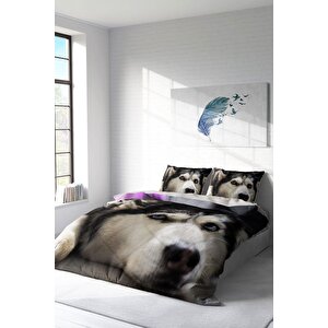 King Size Husky 3d Çift Kişilik Nevresim Takımı