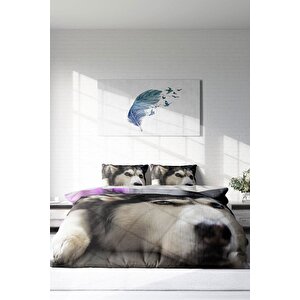 King Size Husky 3d Çift Kişilik Nevresim Takımı