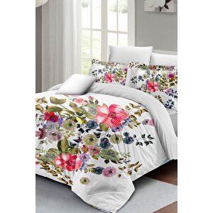 King Size Flower Dance Çift Kişilik Nevresim Takımı 3d Pamuk Saten