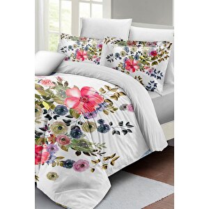 King Size Flower Dance Çift Kişilik Nevresim Takımı 3d Pamuk Saten