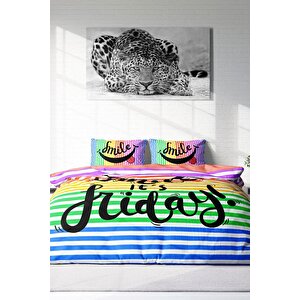 King Size Friday Smile 3d Pamuk Saten Çift Kişilik Nevresim Takımı