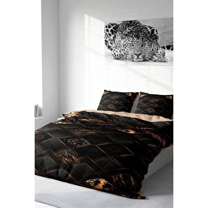 King Size Brown Suite 3d Pamuk Saten Çift Kişilik Nevresim Takımı