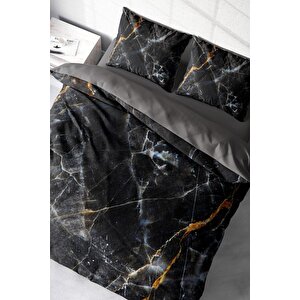 King Size Lux Marble 3d Pamuk Saten Çift Kişilik Nevresim Takımı