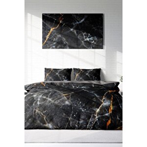 King Size Lux Marble 3d Pamuk Saten Çift Kişilik Nevresim Takımı
