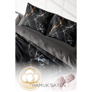 King Size Lux Marble 3d Pamuk Saten Çift Kişilik Nevresim Takımı