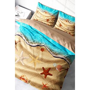 King Size Beach Stars 3d Baskılı Çift Kişilik Nevresim Takımı