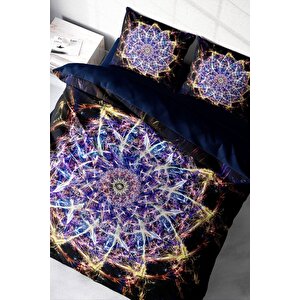 King Size Mandala 1 3d Pamuk Saten Çift Kişilik Nevresim Takımı