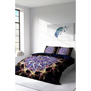 King Size Mandala 1 3d Pamuk Saten Çift Kişilik Nevresim Takımı