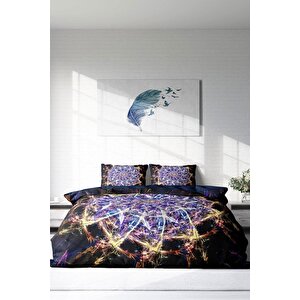 King Size Mandala 1 3d Pamuk Saten Çift Kişilik Nevresim Takımı