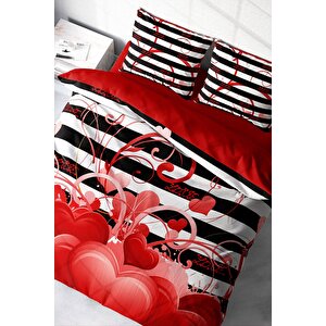 King Size Sevgililer Günü 3d Çift Kişilik Nevresim Takımı