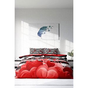 King Size Sevgililer Günü 3d Çift Kişilik Nevresim Takımı