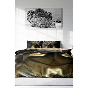 King Size Gold Cover 3d Pamuk Saten Çift Kişilik Nevresim Takımı