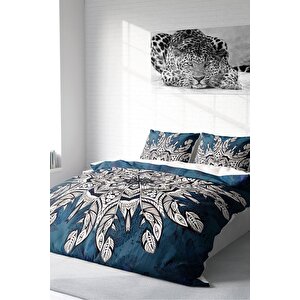 King Size Ethnic Mandala 3d Pamuk Saten Çift Kişilik Nevresim Takımı