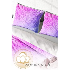 King Size Violet Damask Klasik Çift Kişilik Nevresim Takımı