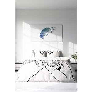 King Size Çift Kişilik Nevresim Takımı Pamuk Saten 3d Özel Tasarım Darling