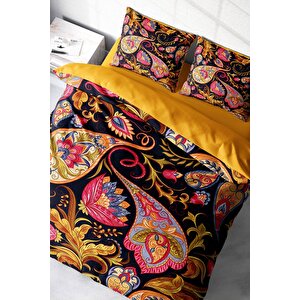 King Size Indian 3d Pamuk Saten Çift Kişilik Nevresim Takımı