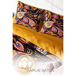 King Size Indian 3d Pamuk Saten Çift Kişilik Nevresim Takımı