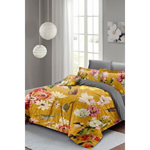 King Size Rose Mix Çift Kişilik Nevresim Takımı 3d Pamuk Saten