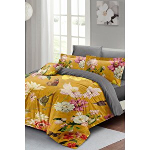 King Size Rose Mix Çift Kişilik Nevresim Takımı 3d Pamuk Saten