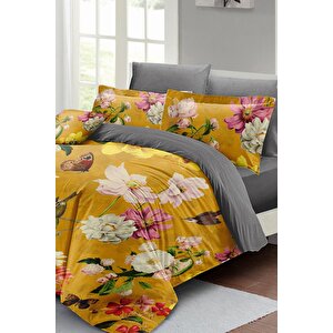 King Size Rose Mix Çift Kişilik Nevresim Takımı 3d Pamuk Saten