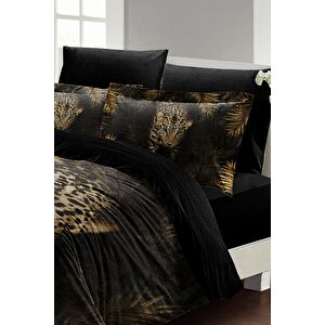 King Size Lepoar çift Kişilik Nevresim Takımı %100 Pamuk Saten 3d Özel Tasarım Lepoar