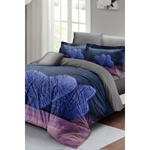 King Size Wool Heart Çift Kişilik Nevresim Takımı 3d Pamuk Saten