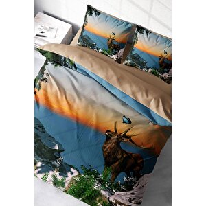 King Size Deer 3d Çift Kişilik Nevresim Takımı