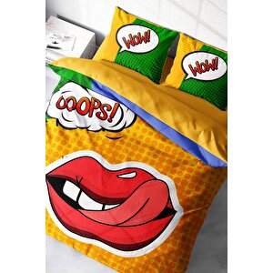 King Size Ooops Lips 3d Çift Kişilik Nevresim Takımı
