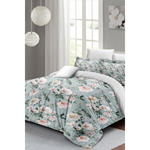 King Size Spring Fresh Luxury Çift Kişilik Pamuk Saten Nevresim Takımı