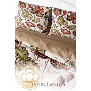 King Size Mimoza 3d Pamuk Saten Çift Kişilik Nevresim Takımı