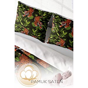 King Size Tigers Naturel Çift Kişilik Nevresim Takımı