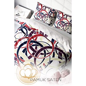 King Size Colored Rings Modern Çift Kişilik Nevresim Takımı