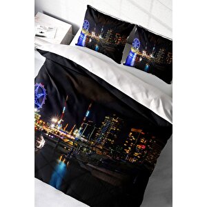 King Size Harbor Night Modern Çift Kişilik Nevresim Takımı