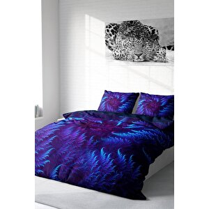 King Size Purple Energy 3d Pamuk Saten Çift Kişilik Nevresim Takımı