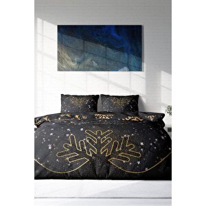 King Size Yılbaşı Süsü Merry Christmas Çift Kişilik 3d Nevresim Takımı Pamuk
