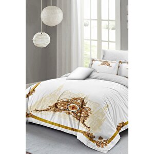 King Size Courtier 3d Pamuk Saten %100 Pamuk Çift Kişilik Nevresim Takımı