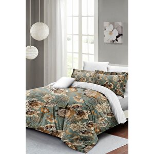 King Size Mistique Flowers Çift Kişilik Nevresim Takımı 3d Pamuk Saten